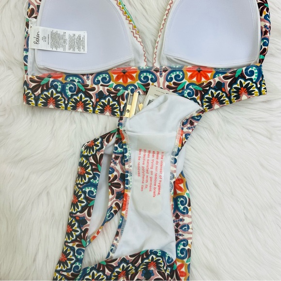 NWT!! Boden Merano Bikini Two Piece Swimsuit Halter Deep V Top Women US 8 - Picture 6 of 15